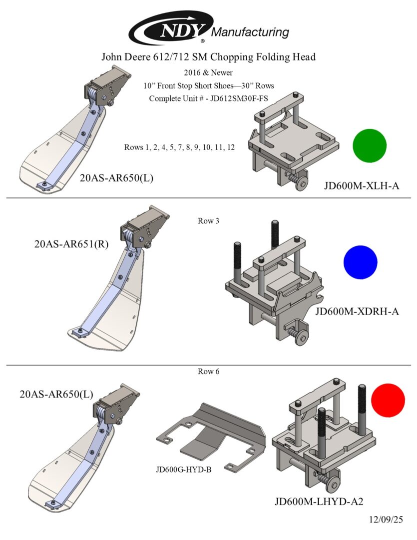 Stalk Stomper for John Deere® 612/712 Series Chopping, Folding, 30” Year 2016 and Newer Corn Head