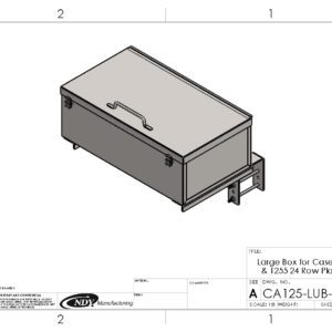 A drawing of a Large Utility Storage Box for 24 row 30" Case IH 1250/1255 Planters with a lid.