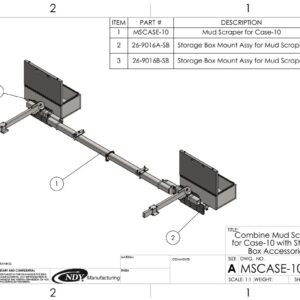 Diagram of mud scraper with storage box.