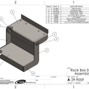 Rock Box Step Assembly technical drawing.
