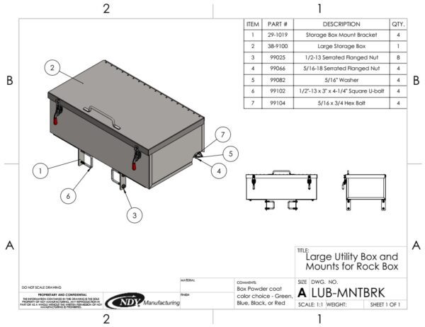 Large Utility Box and Mounts for Rock Box